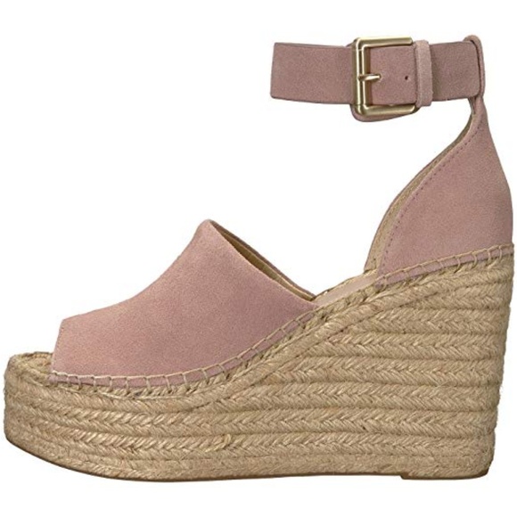 Marc Fisher Shoes - Marc Fisher Adalyn Espadrille Wedge Pink Suede 10